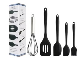 Set 5 utensilios cocina en caja batidor acero
